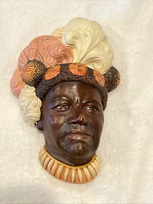 Bossons Chalkware Chaka Zulu Warrior King Wall Face 1959 Sculpture