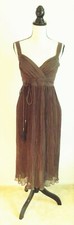 White House Black Market Dark Brown Tea Length Midi Party Dress, Size 6