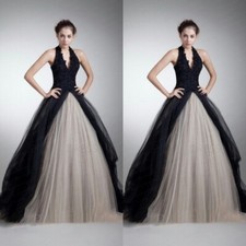 Gothic Wedding Dresses Halter …