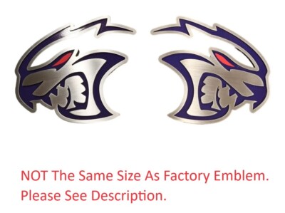 Stainless Purple Hellcat Redeye Fender Badge Emblems 2015-2023 Dodge Challenger