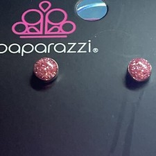 Paparazzi   Kids, Ladies, Teens PINK   Glitter Circle post earrings   NWT  WOW
