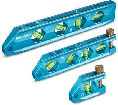 DURATECH 3-Piece Level Tool Set, Magnetic Torpedo Level Included 2.5'', 6.25'', 8''