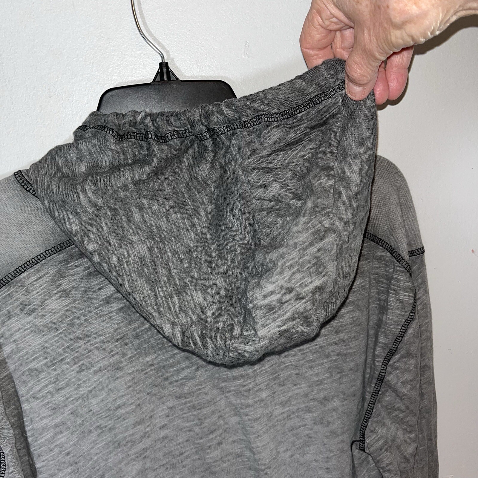 Dream Supply by ZIMEGO pullover shirt 2 tone gray Long Sleeve Sz L image 8