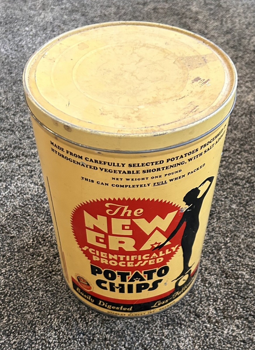 Vintage The New Era Potato Chip Can Tin Art Deco Style | eBay