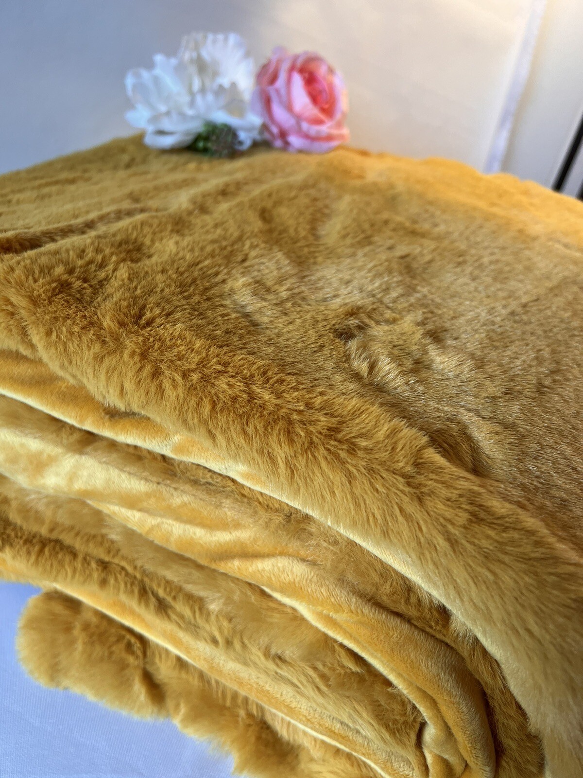 Anthropologie Sophie Faux Fur Throw Blanket eBay