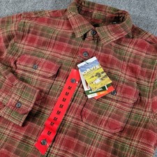 ORVIS Big Bear Flannel Shirt Mens M Red Green Plaid Shacket Pockets Outdoor NWT