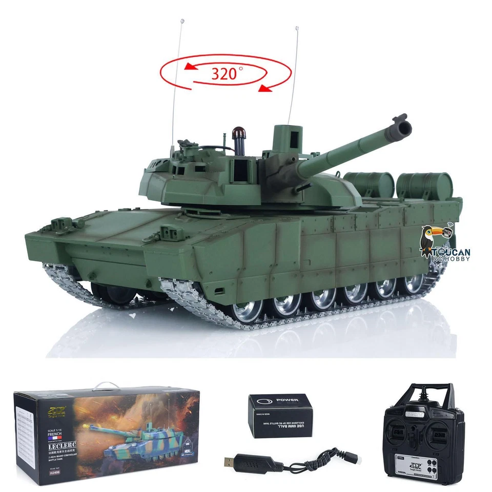 TD 1/16 RC Battle Tank H2408U Leclerc Metal Gearbox Infrared Shoot Barrel Recoil - Image 4 of 4