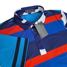 G/FORE Mens Medium Slim Fit Mixed Media Tech Jersey Polo 110 Short Sleeve