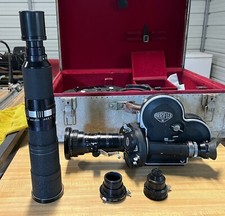 Arriflex S 16mm movie camera W/3 Lenses, 500 Ft Film Attachment, Original Case.