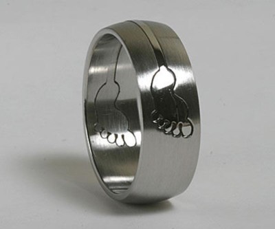Men Women 316L Stainless Steel Foot Puzzle Ring Band Size 6 - 11 NEW ...