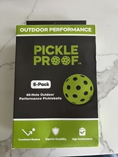 Pickle Proof 6 Pk Outdoor Performance Pickleballs Yellow Brand New 40 Hole Ball