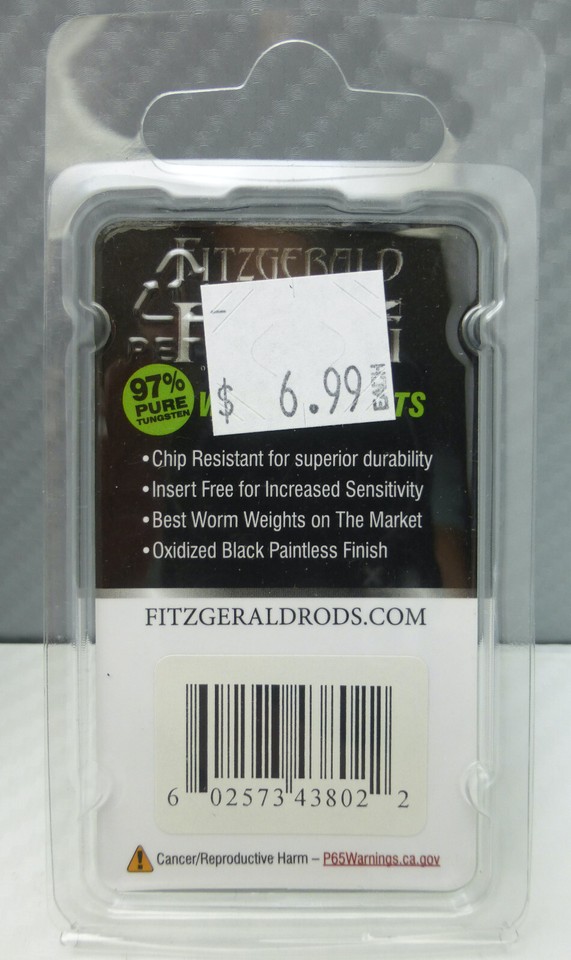 Plombs Tungstène Fitzgerald Fishing 3/8 Oz – Lot De 3 Paquets (9 Plombs), Neufs