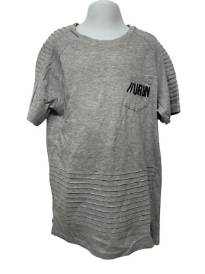 Pep&Co Jungen 10-11 Jahre Basic grau Tasche Kurzarm Rundhals T-Shirt