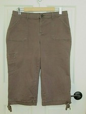 Croft Barrow Brown Capri Pants Womens Size 10 33x18 Stretch Weathered 15-25367