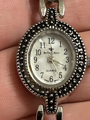 Bella Rose Watch Womens Mother of Pearl Dial Silver Tone, Runs well New Battery