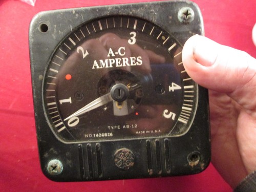 GENERAL ELECTRIC type AB-12A-C AMMETER AMPERS GAUGE NO 1426826