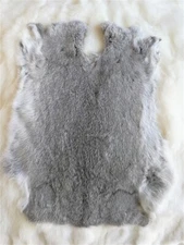 10-16'' Genuine Naturally Gray  Rabbit Fur Skin Tanned Leather Hides Craft Pelts