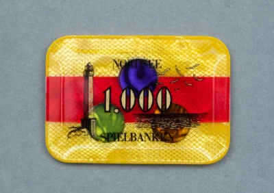 Casino Plaque Chip Jeton Spielbank Borkum/Norderney 1000 DM - Bild 1 von 2