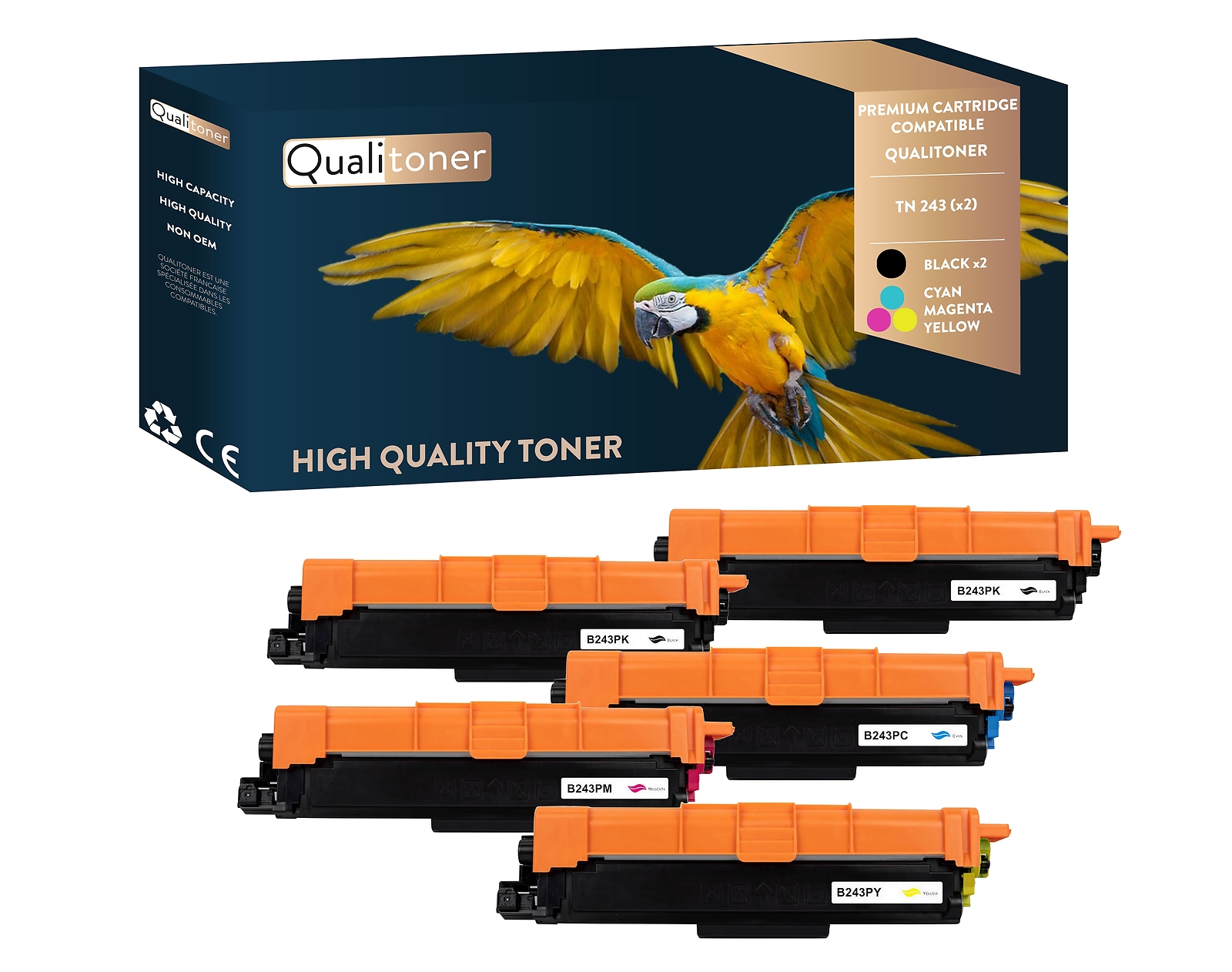 Toner Brother TN243 lot de 5 pour imprimer les rapports d'activité et dossiers clairs
