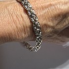 Milor 14kt White Gold Byzantine Bangle 9 Inch Bracelet Resin Italy 12.2grams — photo 5