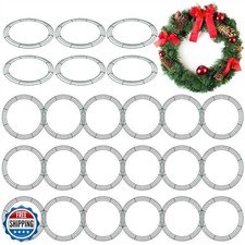 Aodaer 24 Pack 16 Inch Wire Wreath Frame, Christmas Dark Green Wire Wreath, R
