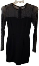 Mango~Women~Shear Silver Studded~Little Black Dress XXS Pre-owned Good