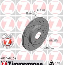2x Bremsscheibe SPORT Z ZIMMERMANN 400.1405.52 für MERCEDES W124 190 W201 S124 2x Bremsscheibe SPORT Z ZIMMERMANN 400.1405.52 für MERCEDES W124 190 W201 S124