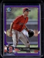 2018 Bowman #BCP117 C.J. Chatham Chrome Prospects Purple Refractor #/250