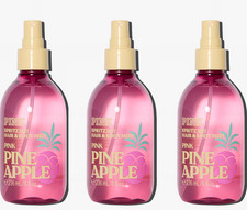 3 X Victoria's Secret Pink PINEAPPLE Hair  Body Mist Spray Splash 8oz New
