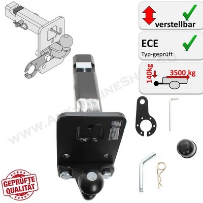 Adapter Einschub US-Aufnahme 2  AHK Anhängebock USA Fahrzeuge höhenverstellbar