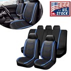 For Audi A3 A4 A5 Car Seat Cover 5 Seats Full Set Leather Protector Black+Blue