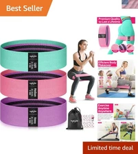3-Pack Fabric Booty Bands for Fitness & Yoga - Lightweight & Travel-friendly