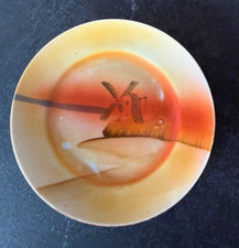 Vintage Made in Japan Side Plate Windmill Scene Art Deco Era - 19cm Dia.