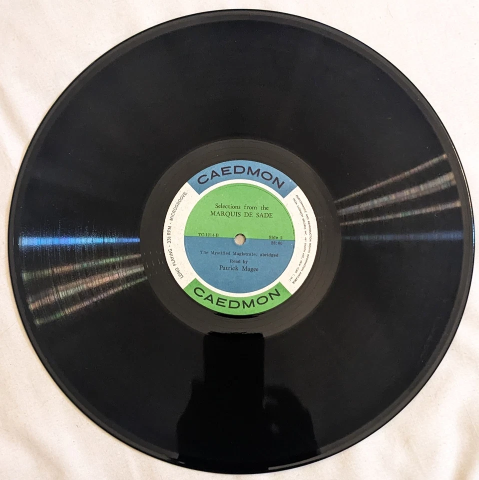 Patrick Magee SELECTIONS FROM THE MARQUIS DE SADE Caedmon TC 1214 lp SHRINK - Image 4 of 4