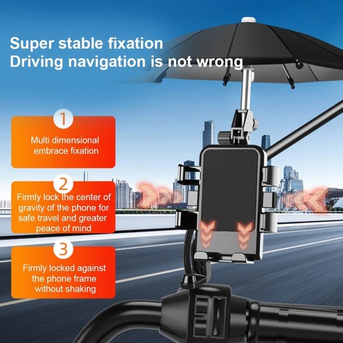 Support téléphone portable pour vélos avec parasol et angle de vision réglab - Photo 2 sur 14
