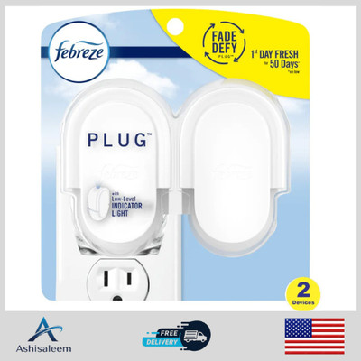 Febreze Plug-In Air Freshener Oil Warmer 2 Pack Odor Eliminator Device