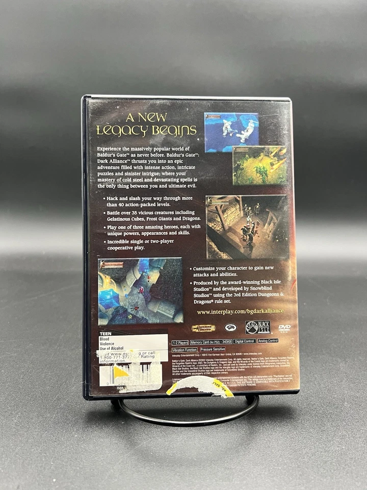 Sony PlayStation 2 PS2 Baldurs Gate-Dark Alliance 2002 ~ Foto 2 de 3