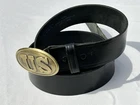Task Force Black  top Grain Leather US Civil War Repro. Belt & Brass Buckle