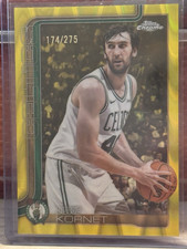 Topps 2025-26 Chrome Luke Kornet #37 Yellow RayWave Refractor /275 Celtics