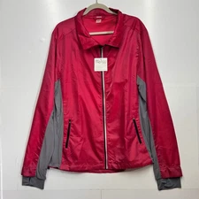 EQology by SmartPak XXL Pink Gray Athletic Windbreaker Jacket Zip Up Equestrian