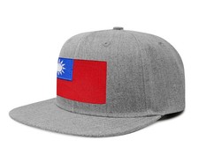 Taiwan Hat for Men Women - Snapback Trucker Baseball Cap (Grey Flatbill)