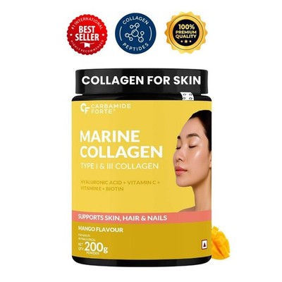 Carbamide Forte Marine Collagen Mango 200g Skin Hair Glow