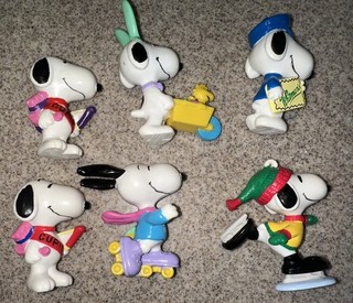Peanuts Snoopy Whitman PVC Figures Holiday Seasonal Lot of 6