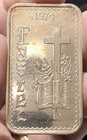 USA FASTHER 1974 Silver Ounce 0.999 UNC Patina BAR