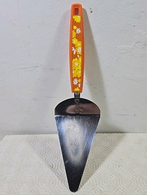 Vintage Retro Ekco Käseservice Schneider Edelstahl Orange Blumenmuster