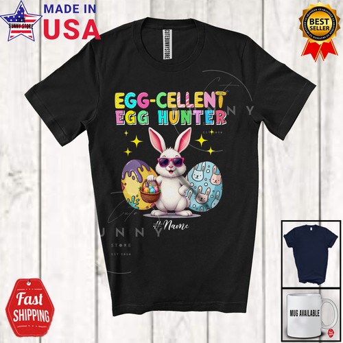 Egg Excellent Egg Hunter; Lovely Easter Bunny Eggs; Custom Name Family T-Shirt