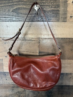 IL BISONTE Shoulder Bag Leather Brown Banquette Minimal Under Arm Bag