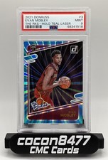 Evan Mobley 2021-22 Panini Donruss The Rookies #3 Holo Teal Laser RC PSA 9
