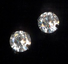 New 10K Solid White Gold 4mm Round Clear Crystal CZ Solitaire Stud Earrings pz