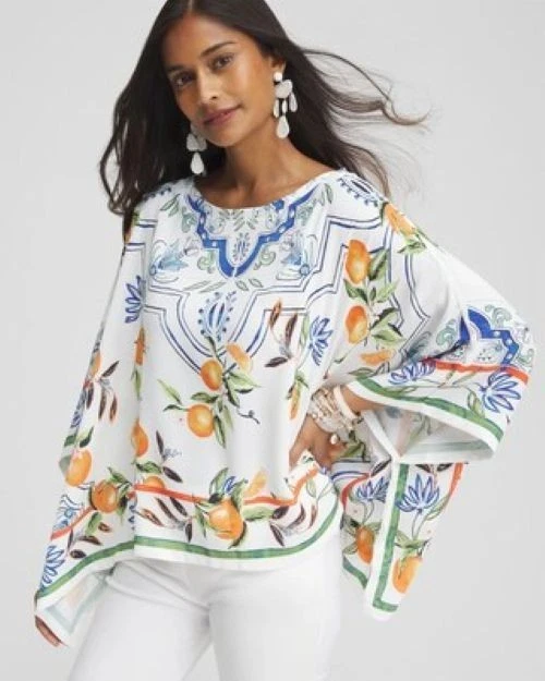 Chicos Tropical Print Poncho One Size Oranges Italian Tuscany Amalfi Excellent
Opens in a new window